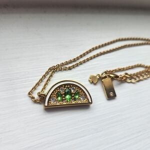 Kate Spade Out Of Office Lime Necklace,  Green And Gold